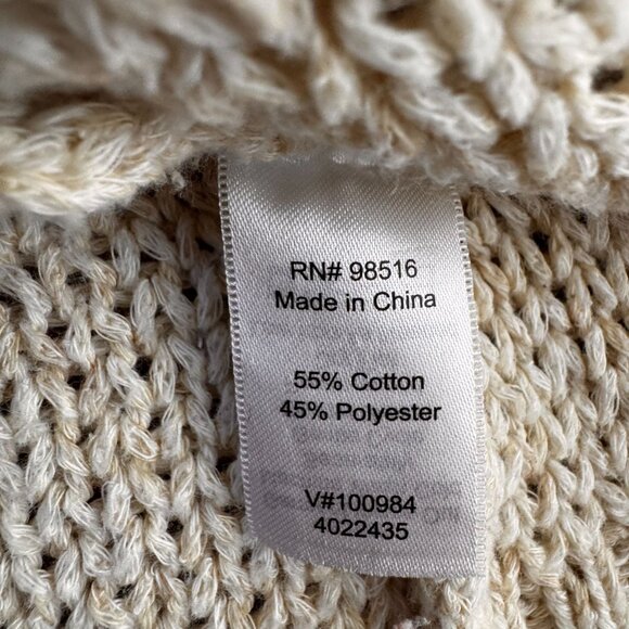 Coldwater Creek Cardigan Sweater Womens S Beige Knit 3D Knit Cottage Granny Core - Picture 4 of 8